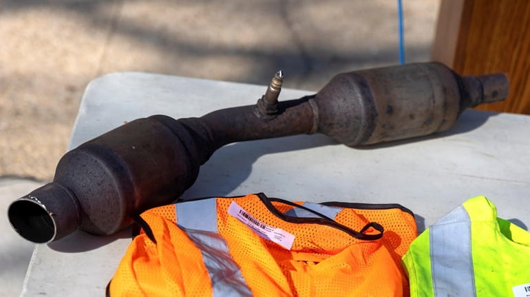 A catalytic converter removed from a parked vehicle in Long...