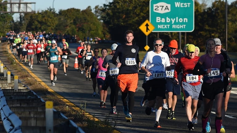 Runners at the Suffolk County Marathon on Oct. 24 last year....