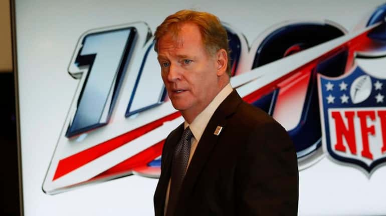 NFL Commissioner Roger Goodell after the NFL owners' meetings on...