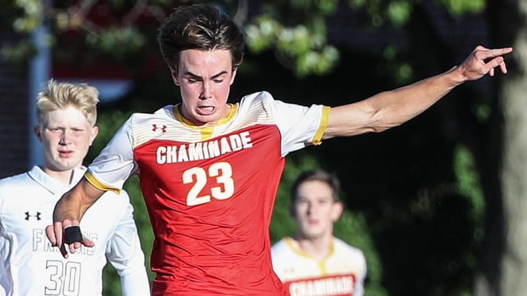 James Cooney of Chaminade passes off the ball during a...