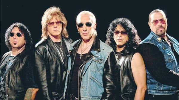 A.J. Pero, left, with his Twisted Sister band mates.