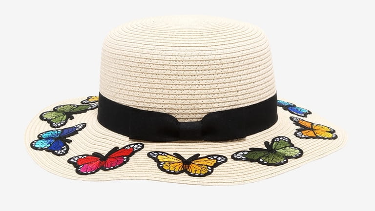 Straw butterfly hats.