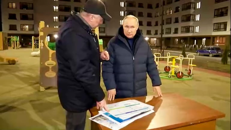 An image from a video released by the Russian Presidential Press...