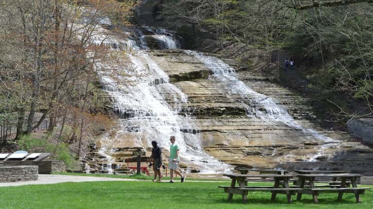 Explore the nearby creek while camping at Buttermilk Falls State...