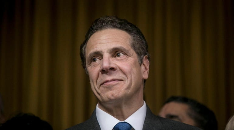 New York Governor Andrew Cuomo speaks at a press conference...