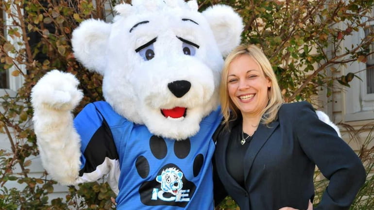 ICE founder Sharon Laudisi, seen with the company mascot, plans...