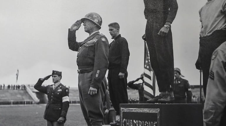 A photograph by Tony Vaccaro shows Gen. George Patton during...