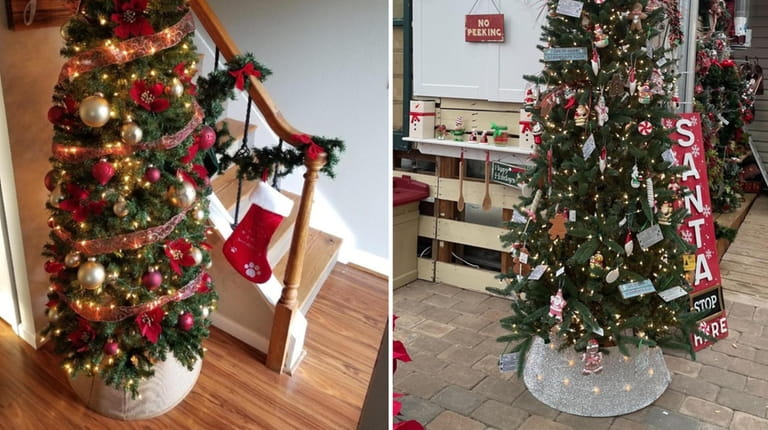 Left: Jennifer DeVito, of Bellport, dressed one Christmas tree in her...