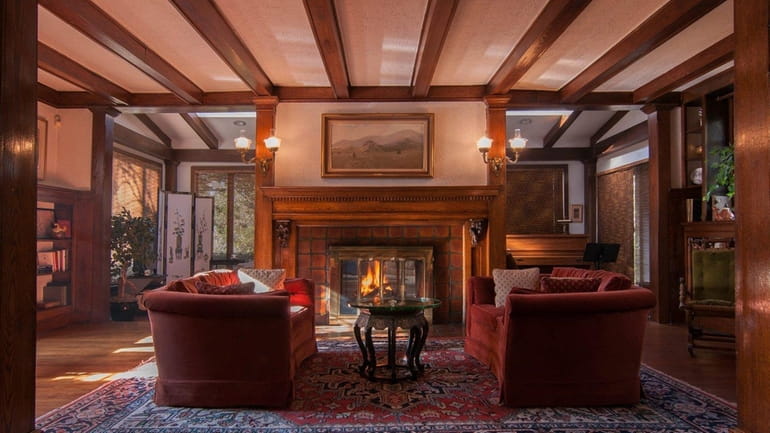 One of four fireplaces in a Woodmere house on the...