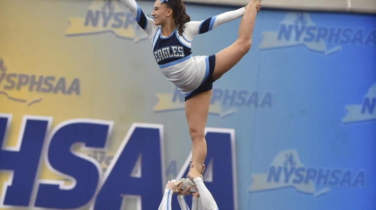 Rocky Point Eagles Samantha Ferrara competing in the 2019 NYSPHSAA...