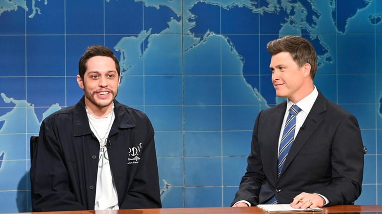 Pete Davidson, left, and Colin Jost appear on the "Weekend...