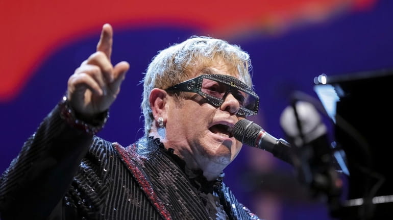  Elton John performs onstage during his "Farewell Yellow Brick Road"...