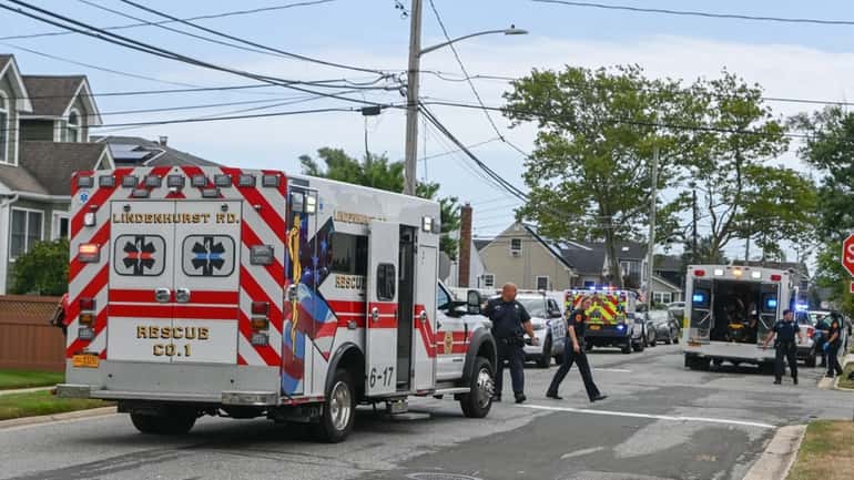First responders Wednesday afternoon at the scene of a double...