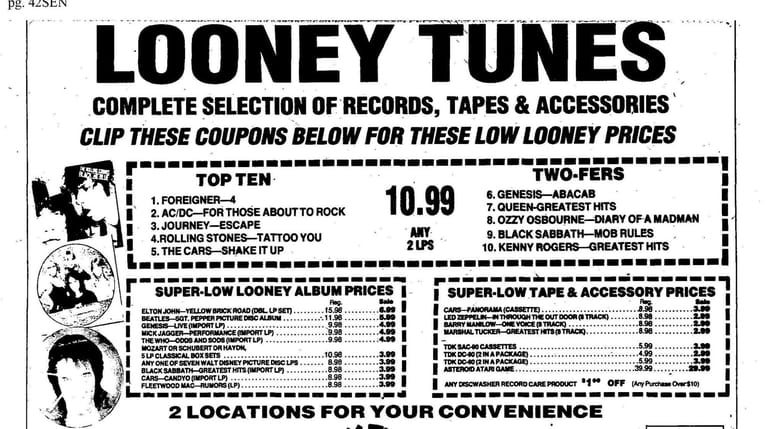 An ad for Looney Tunes from the Dec. 20, 1981, edition of...