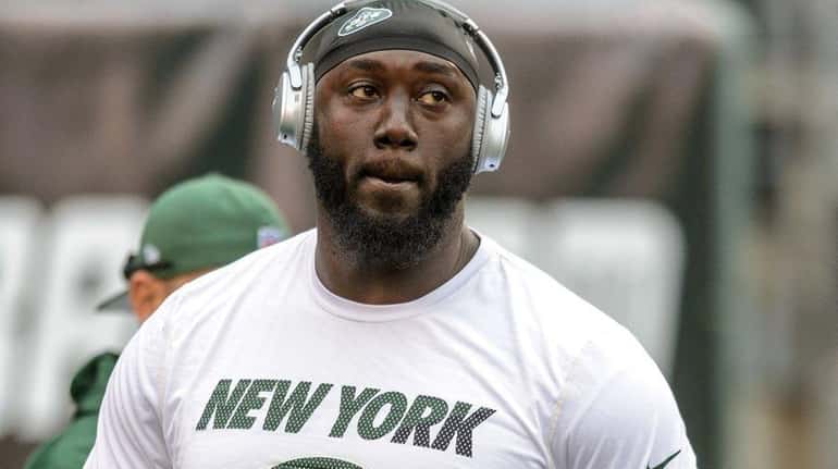 New York Jets' defensive end Muhammad Wilkerson on the field...