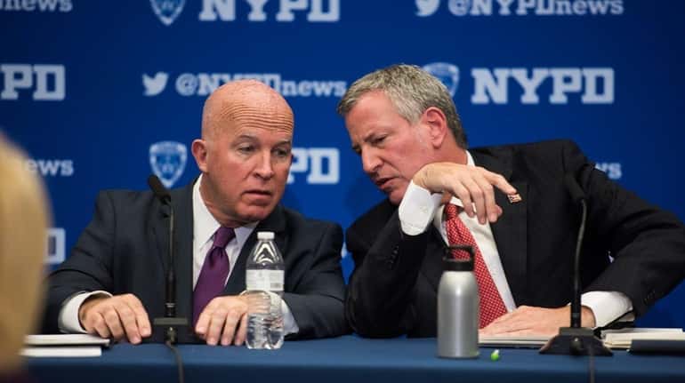 NYC Mayor Bill de Blasio and Police Commissioner James O'Neill...
