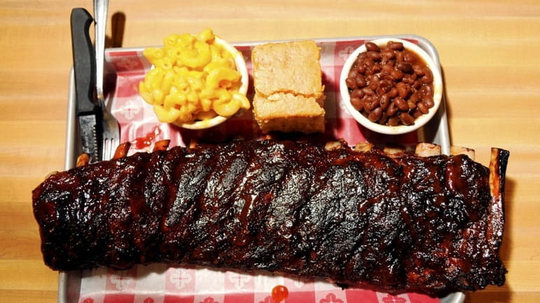St. Louis-style barbecue ribs at Bobbique, in Patchogue. (July 20,...