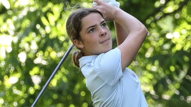 Ella Girard of Ward Melville at the Suffolk girls individual golf...