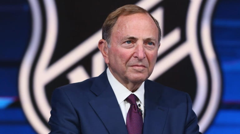 NHL commissioner Gary Bettman prepares for the first round of...