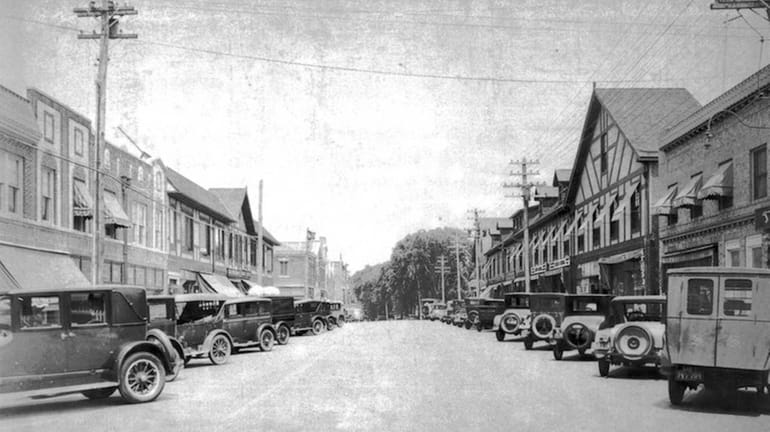 The shopping district was bustling in the 1920s on Great...