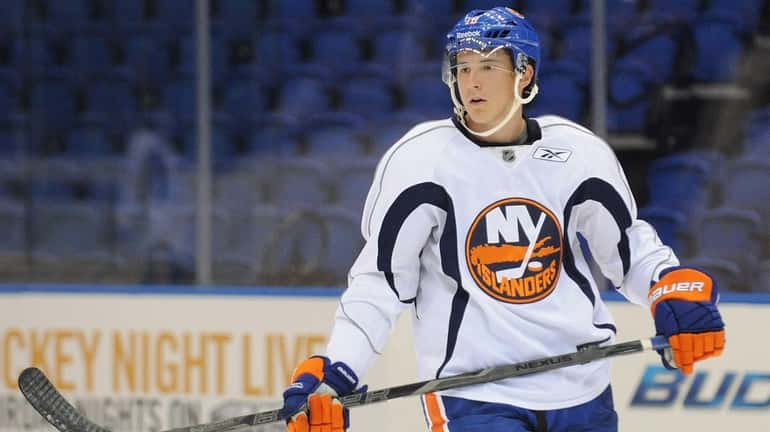 Islanders prospect Ryan Strome skates during minicamp at Nassau Coliseum....
