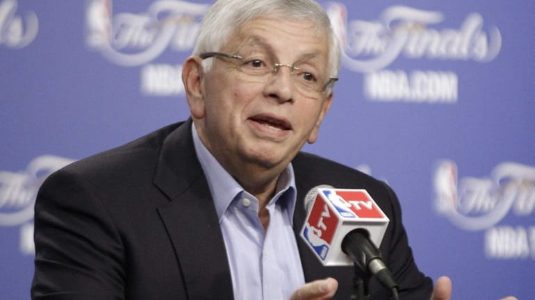 NBA Commissioner David Stern takes questions before Game 1 of...