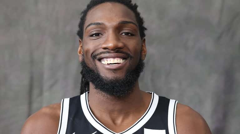 Nets Kenneth Faried at the Nets media day at HSS...