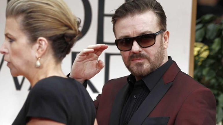 Ricky Gervais arrives at the 69th Annual Golden Globe Awards...