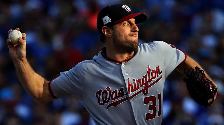The Nationals' Max Scherzer in NLDS Game against the Cubs...
