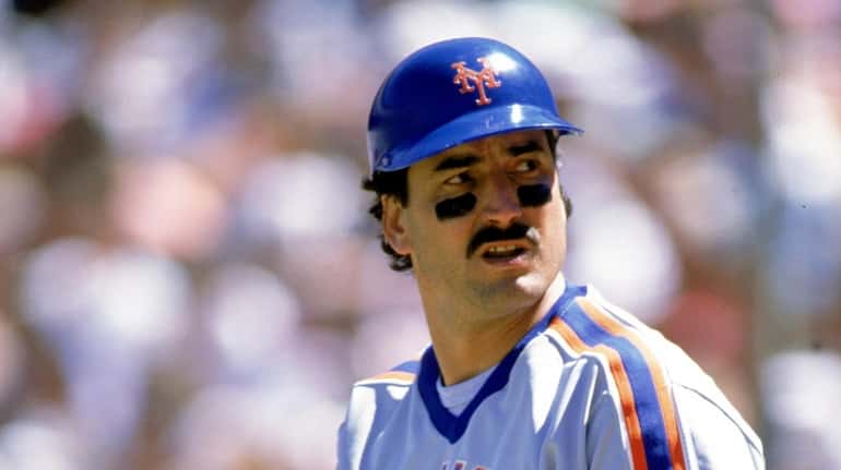 Keith Hernandez of the Mets gets ready to bat during a...