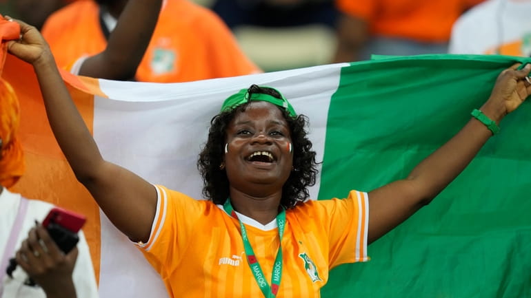 An Ivory Coast supporter reacts before the African Cup of...