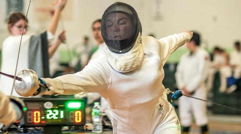 Ward Melville's Julia Duffy during the Brentwood Holiday Fencing Tournament...