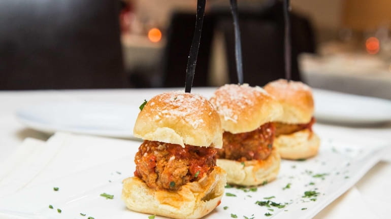 Meatball sliders are flavorful at Cafe Testarossa in Syosset.