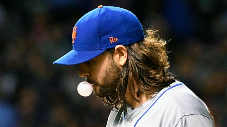 Mets pitcher Robert Gsellman after pitching against the Cubs in...