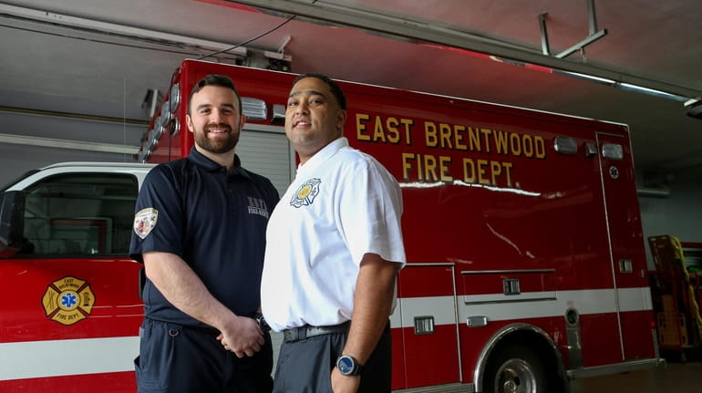 EMT Vincent Hartmann, left, and Chief Erik Vasquez delivered a baby...