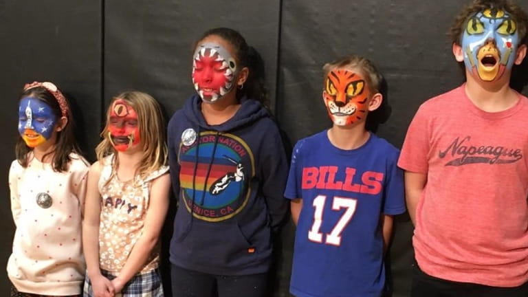 Students at the Montauk School had their faces painted as...