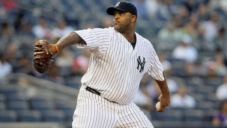 CC Sabathia of the Yankees against the Blue Jays at...