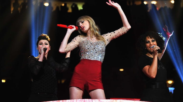 Taylor Swift performs onstage during Z100's Jingle Ball 2012 at...