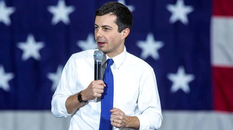 Democratic presidential candidate Pete Buttigieg, mayor of South Bend, Indiana,...