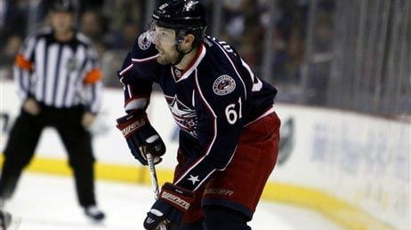 Columbus's Rick Nash during an NHL game against the Florida...
