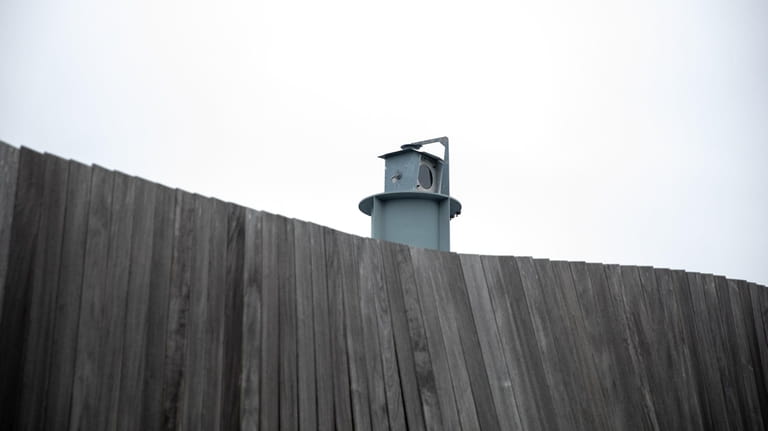 The rotating lens on top of the Greenport camera obscura,...