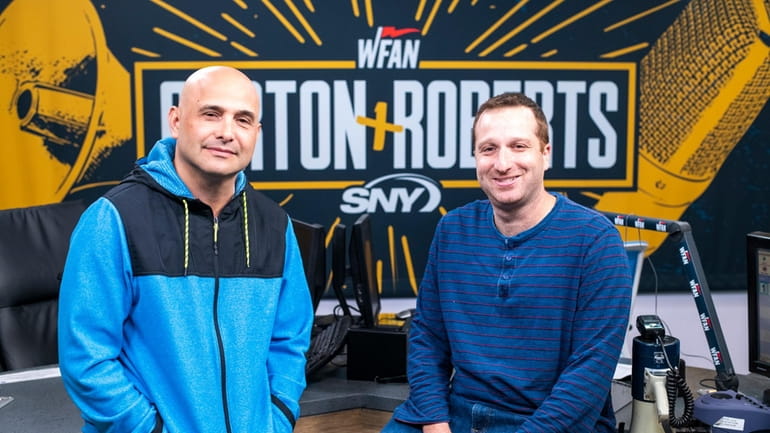 Craig Carton, left, and Evan Roberts sit in the newly redesigned...