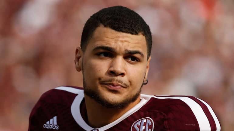 Mike Evans of the Texas A&M Aggies waits on the...