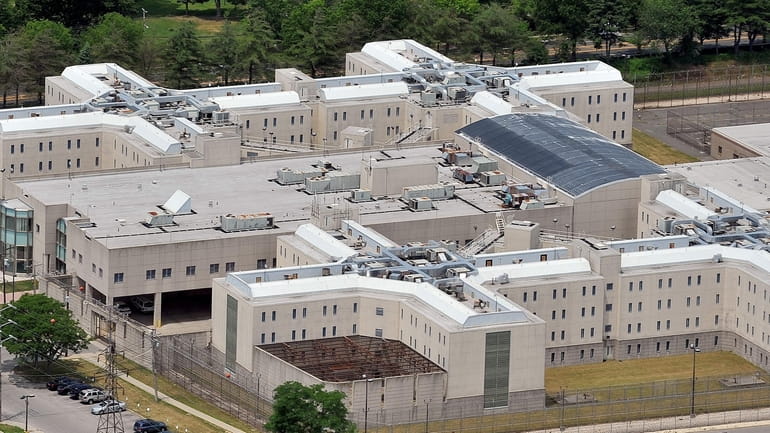 This aerial view shows the Nassau County Correctional Facility in...