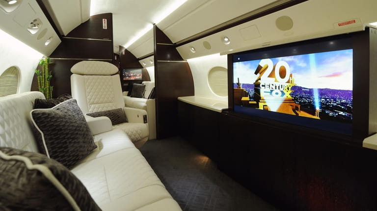 International Jet Interiors created a surround-sound theater set-up for a...
