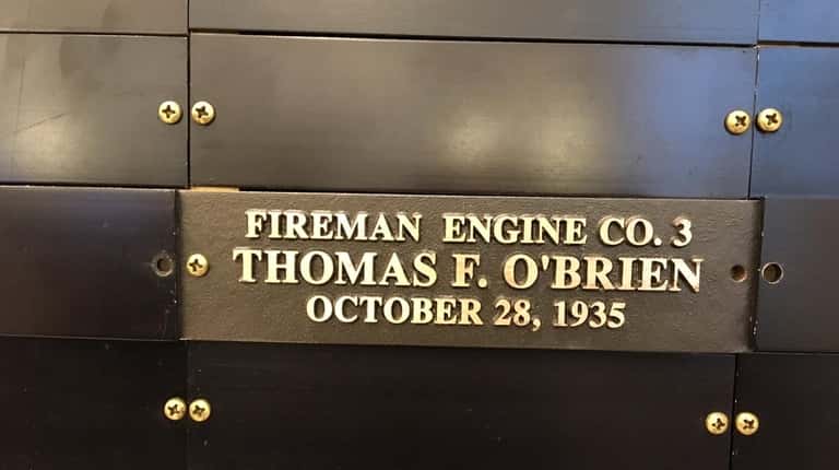Plaque dedicated to FDNY Thomas O'Brien placed in 2018 on special...