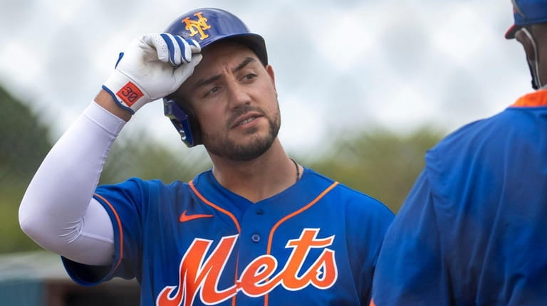 Mets' Michael Conforto during a spring training workout Wednesday, Feb. 24,...