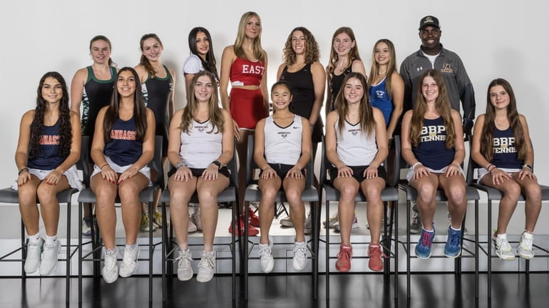 The All-Long Island girls tennis first team at Newsday studios...