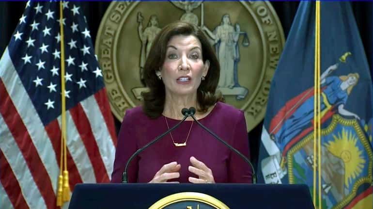 Gov. Kathy Hochul said Monday that none of the omicron variant...