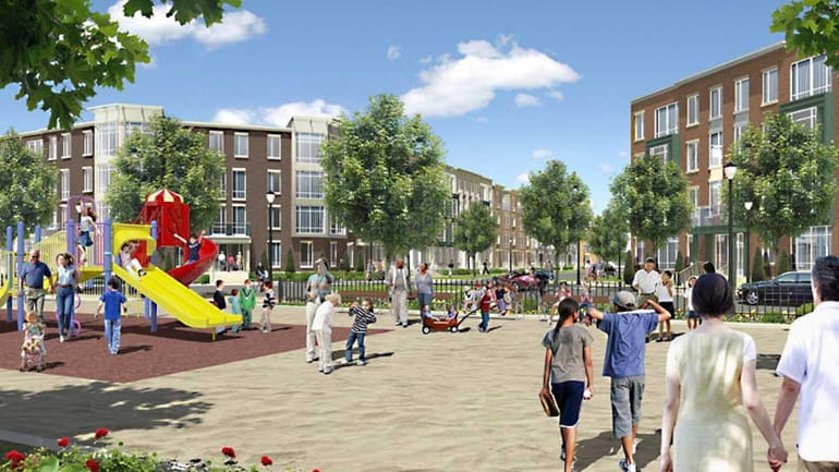 Artist rendering provided by Heartland shows a public area in...